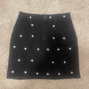 Disney Cakeworthy Black Denim Mickey Mouse Skirt